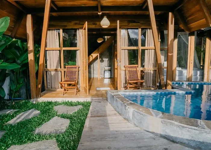 Zen Retreat With Ricefield And Mountain View With Pool