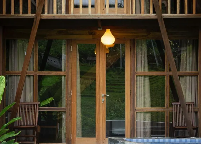 Chalet Zen Retreat With Ricefield And Mountain View With Pool Silebeng