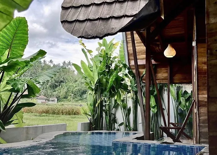 Zen Retreat With Ricefield And Mountain View With Pool Chalet Silebeng